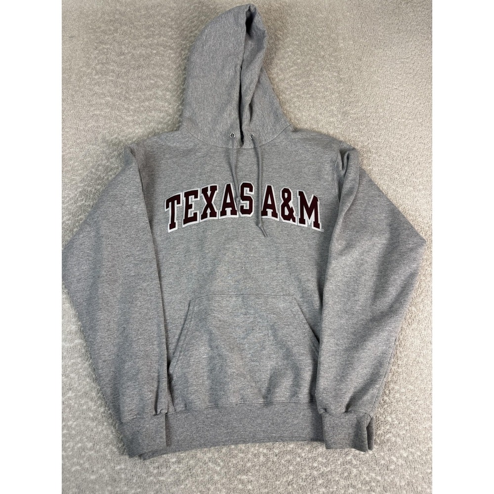 Texas A&M Aggies Hoodie Sweatshirt Mens Small Gray NCAA Football Champion Fleece